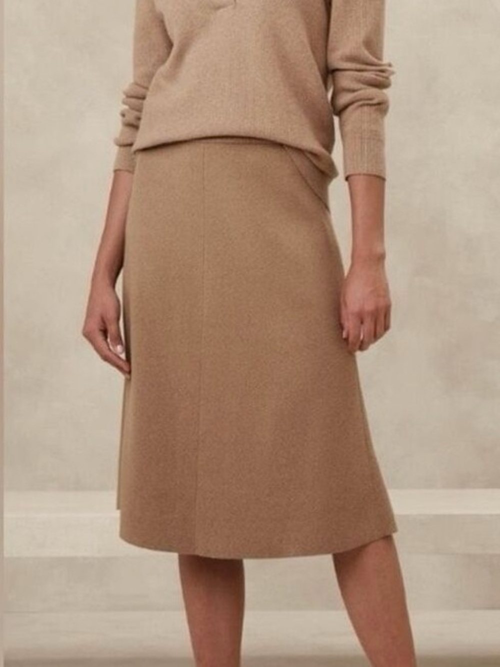 NWT Banana Republic A-Line Midi Sweater Skirt size XS in Camel Tan